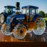 Klasszikus whisky üveg traktor New Holland T7 formájában