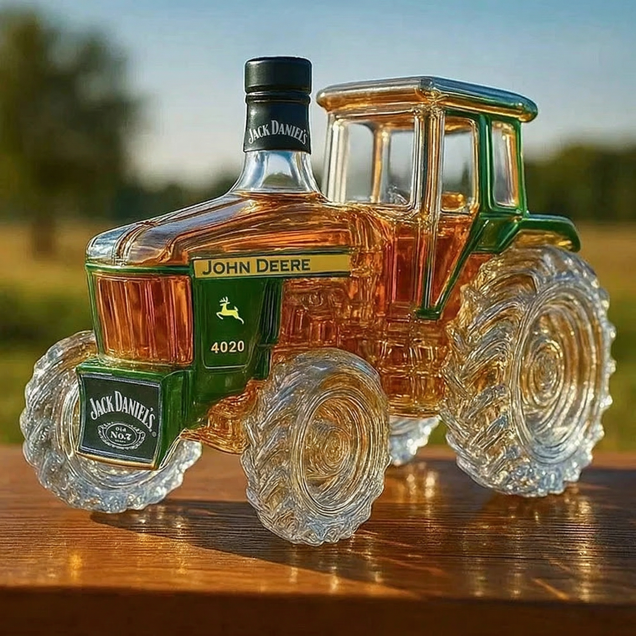 4020 Traktor Üveges Whiskey Palack